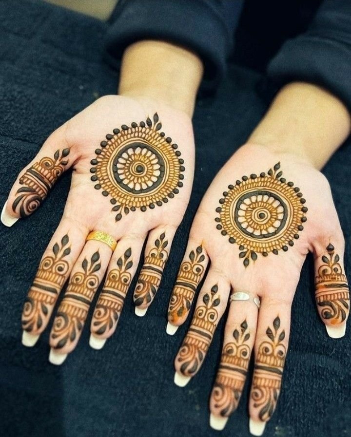 round flower simple mehndi round flower simple mehndi